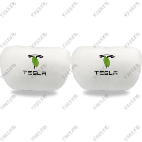 2* Breathable Car Headrest Pillow Seat Headrest for Neck Travel Pillow Compatible with Tesla Model S Model X Model 3 Neck Pillow