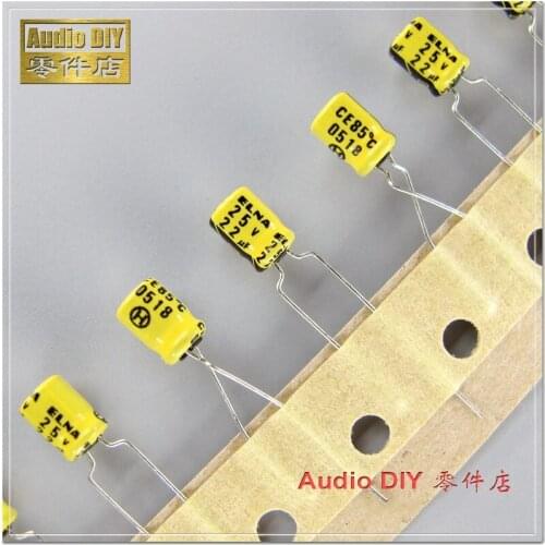 50PCS/200PCS ELNA yellow skin RC2 series 22uF 25V 25V22uf small volume electrolytic capacitor