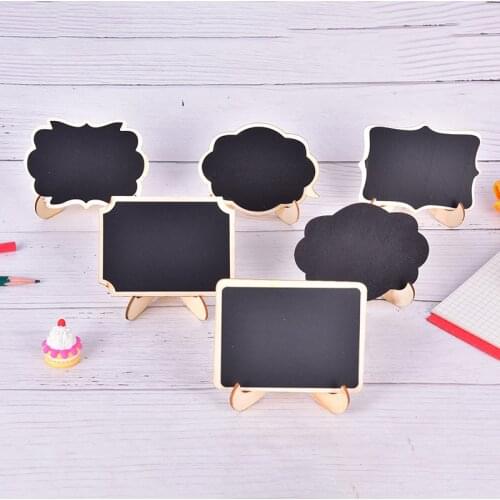 6Style Mini Wooden Whiteboard Message Chalkboard Small Notice Blackboard Stand Home Decor Craft Message Board Ornaments New