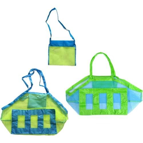 Aurora Gadgets Large Mesh Beach Bag Outdoor Childrens Beach Toys Fast Storage Bag Sand Dredging Tool Sundries Storage Mesh Bag