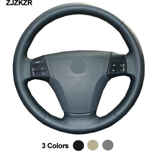 Car Auto Steering-Wheel Cover Wrap For Volvo S40 2006 2007 2008 2009 2010 2011 2012 V50 2005 - 2011 Braid on the Steering wheel