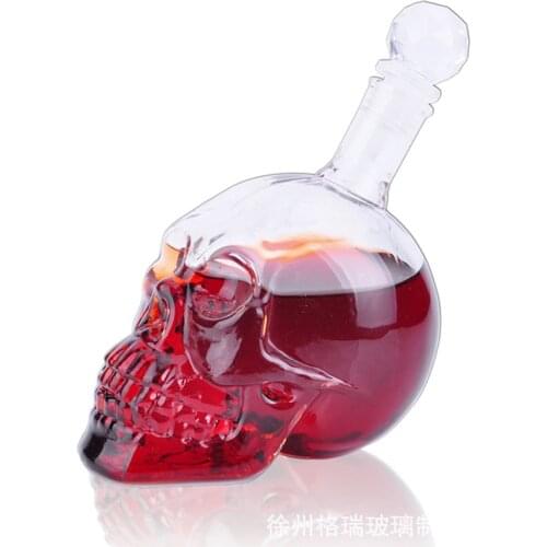 Crystal Head Vodka Bottle Skull Head Bottles Creative Gothic Wine Decanter 125ML 350ML 550ML 1000ML 4 Sizes Drop Shipping