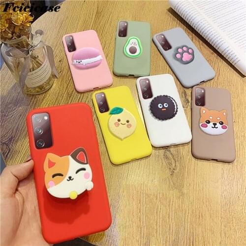 3D Cartoon Phone Holder Case For Samsung Galaxy S20 FE S 20 FE S20FE Fan Edition Cover Silicone For Samsung S20 FE Coque Stand