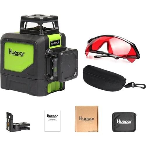 Huepar Red Cross Line Laser Level Self-leveling 8 Lines 360 Vertical Horizontal Lasers With Pulse Mode For Outdoor&Laser Glasses