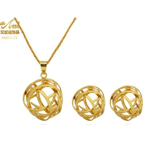 ANIID Jewelry Necklace Sets Golden Opal Earrings Girls Gold Jewellery African Bridal Stone 24KLuxury Designer Nigerian Ethiopia