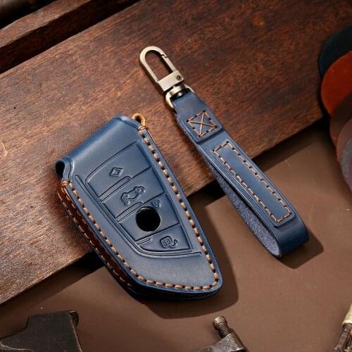 Handmade leather Key Case Key Cover For BMW 2 3 5 7 Series 6GT X1 X3 X5 X6 F45 F46 G20 G30 G32 G11 G12 F48 G01 F15 F85 F16 F86