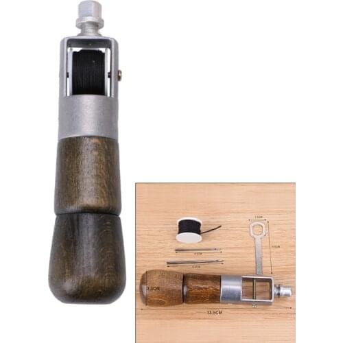 Leathercraft Lock Stitch Sewing Awl Thread Kit Needles Stitch Leather Fabric W15 Drop Ship
