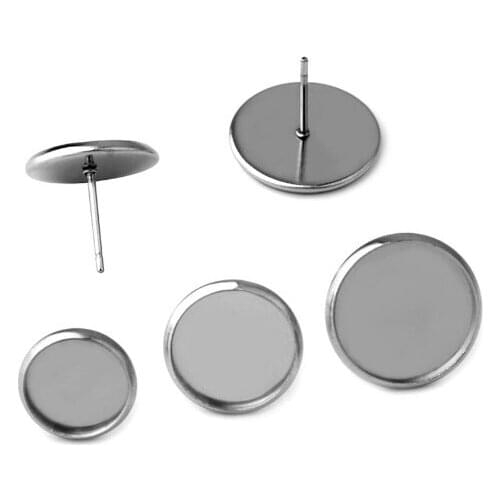 200pcs Best Selling 316 Stainless Steel 6-16MM Round Ear Pin Tray DIY Jewelry Earrings Accessories Wholesale Does Not Change Col
