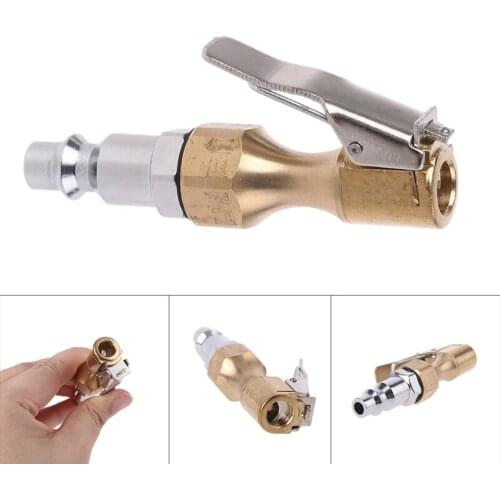 M4YC Durable Heavy Duty Brass Air Chuck Set Lock on Tire Inflator Chuck Ball Air Chuck w/ Clip Brand New