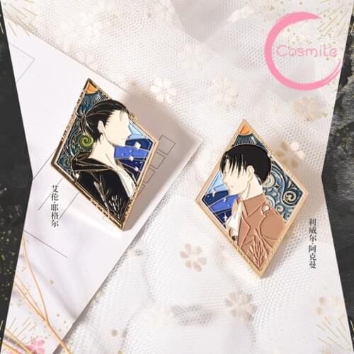 Cosmile Attack On Titan Eren Levi Rivaille Metal Badge Brooch Pin Collection Thoughtful Cosplay Cute Hot