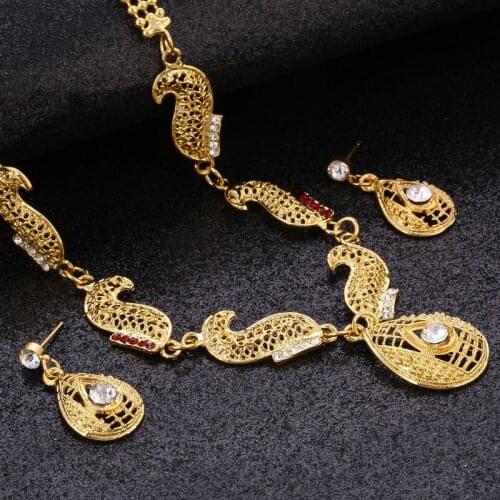 Hesiod Fashion Jewelry Sets White Cubic Zircon Rhinestone Crystal Pendant Necklace Stud Earrings for Women Best Birthday Gifts