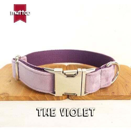 MUTTCO retailing personalized pet dog tag collar THE VIOLET self-design adjustable puppy cat nameplate ID Collars 5 sizes UDC082