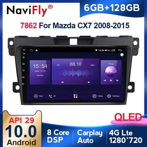 NaviFly 7862 QLED Screen 1280*720 Android 10 For Mazda CX7 CX-7 CX 7 ER 2009 - 2012 Car Radio Multimedia Video Player