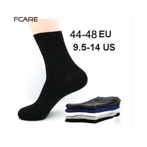 Fcare 10PCS=5 pairs mens cotton dress socks plus large big size 44, 45, 46, 47, 48, business dress socks calcetines