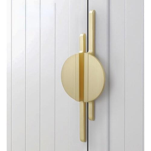 New! Modern Simple Golden Gray Round Counter Cabinet Door Drawer Pulls kitchen Cupboard Door Handle Furniture Handles Hardware