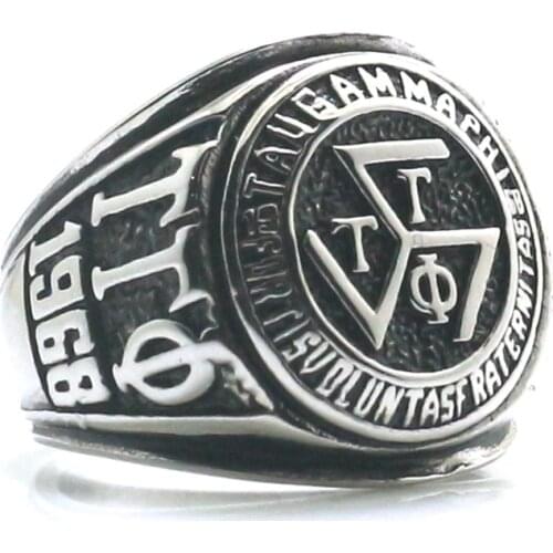 New Arrival Unisex 316L Stainless Steel Silver-Color Triskelion Ring