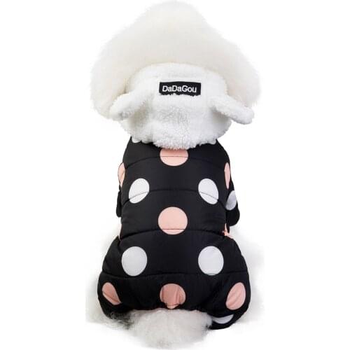 Polka Dot Dog Clothes Fleece Hoodie Pet Coat Winter Warm Dog Jumpsuit Thicken Puppy Pets Clothing for Chihuahua Shih Tzu Dogs
