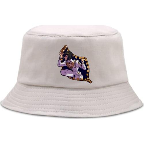 JoJo Bizarre Adventure Bucket Hat Outdoor Casual Fishing Hats Unisex Sunscreen Fishermans Caps Summer Harajuku Panama Beach Cap