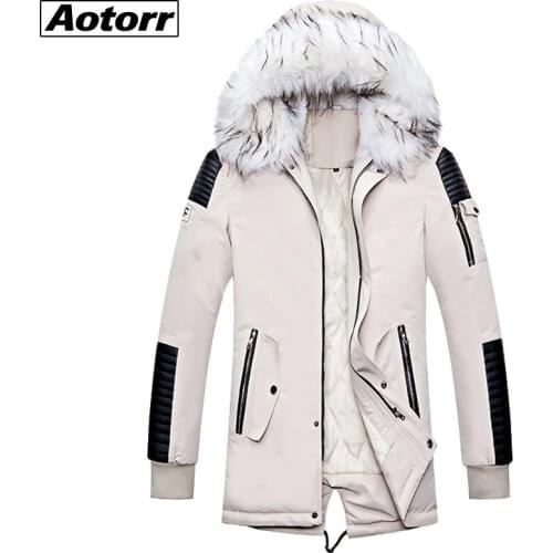 Winter Big Pockets Thick Parkas Men Windproof Warm Coat Fur Collar Hooded Alaska Jackets Thick Male Snowjacket Fashion Outwear