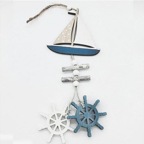 Pendant Wooden Fish Boat Innovative Wall Hanging Decor Ocean Series Creative Gifts Wind Crafts For Home Accessories Pendants