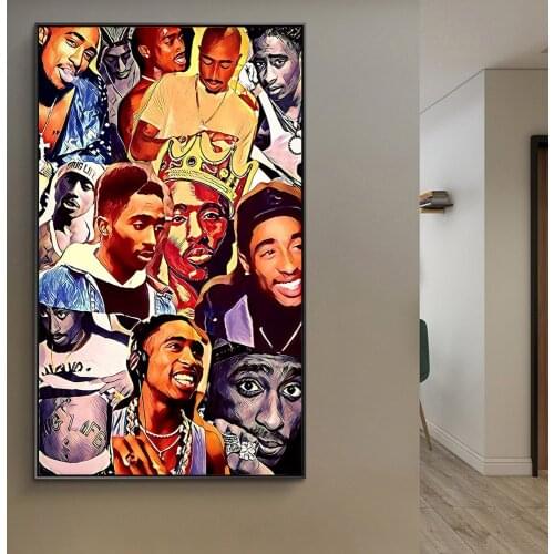 Portrait of Tupac 2pac Art Posters and Prints Modern Art Paintings on the Wall Art 2pac Tupac Pictures For Living Room Cuadros