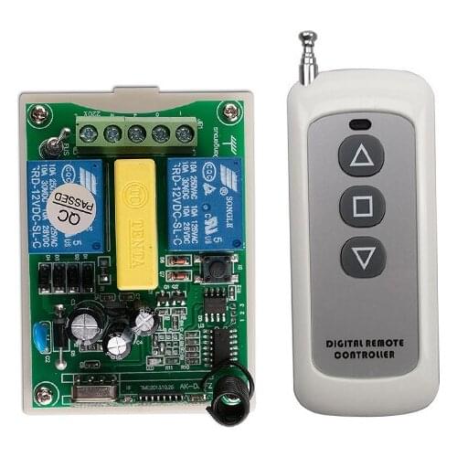 AC220V 2CH RF Wireless Remote Control transmitter and receiver tubular motor garage door projection screen shutters window