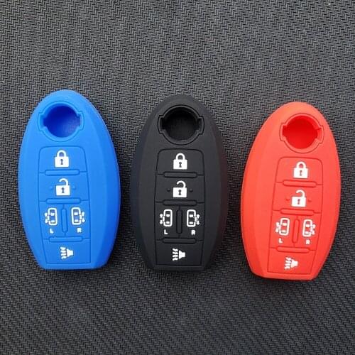 Rubber Silicone Case Cover Holder For Nissan Quest Mini Van Remote Smart Key 5 Button FOB