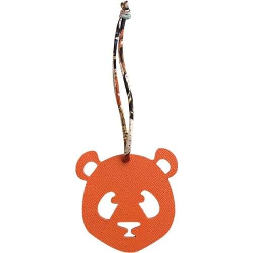 1Piece cowhide Leather animal cartoon Panda mini backpack keychain Women Handbag Bag Charm Luxury Accessories Porte Clef