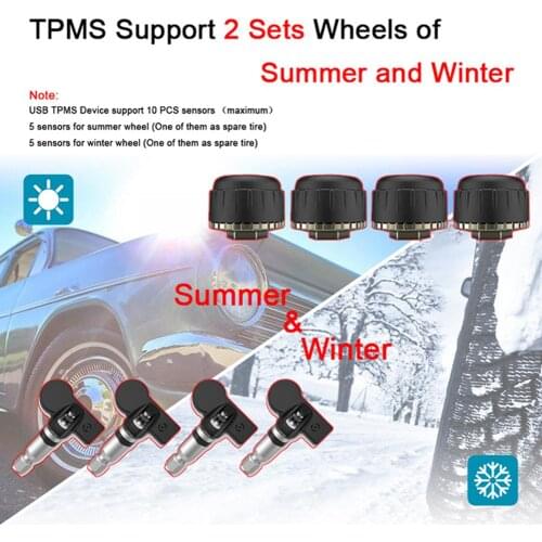 5PCS TPMS Car Tire Pressure Monitor System Automatic Clock Control Solar Power Adjustable LCD screen Display Wireless 4 tire