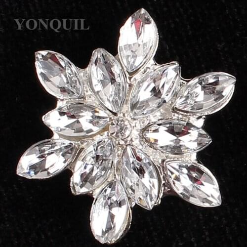 27 MM Flower Shape Crystal Sew On Rhinestone With Claw Setting Fancy Stone Rhinestone Applique Buttons Garment 20Pcs/Lot SYBB88