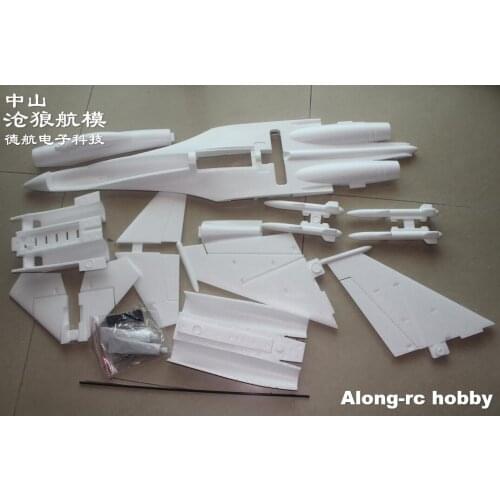 White EPO plane SU-27 SU27 RC airplane tail pusher ( UNASSEMBLED KIT ONLY FOAM AND ROD PART/NO GLUE AND NO RADIO NO MOTOR ESC.)