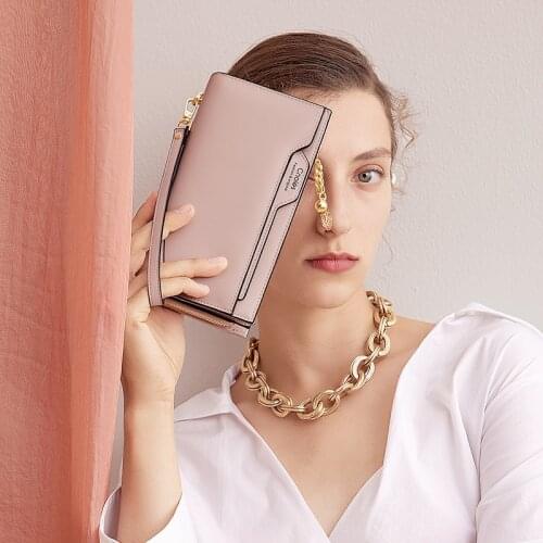 Long Envelope Wallet Soft Leather Women Purses Fashion Bandage Coin Purse Card Holder Female Clutch Phone Bag Genuine Leather