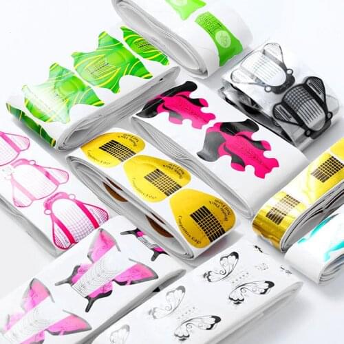 UV Gel Tip Extension Builder Form Tray Bee Butterfly Nail Supply Manicure Tool 100pcs