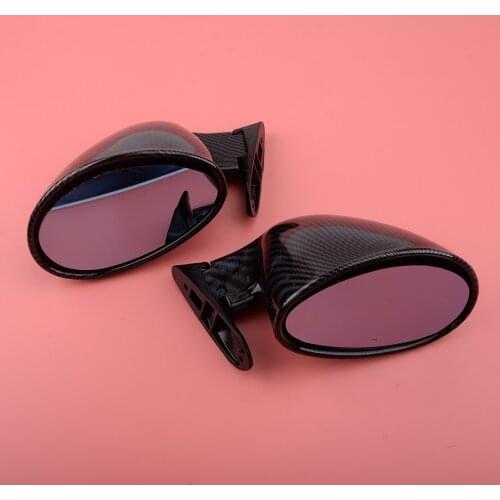 Universal 2Pcs/Set ABS Car Carbon Fiber Style Vintage Side View Wing Blue Mirrors