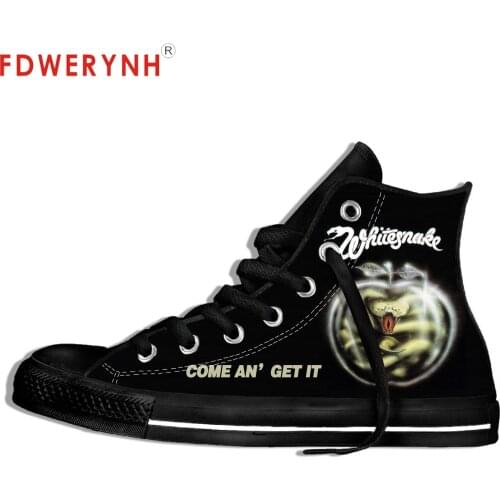 High Top Canvas Mens Casual Shoes COME AN GET IT Band Metal Music Fashion Lightweight Breathable Shoes For Women Men