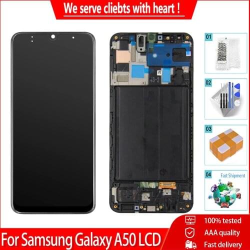 6.4" AAA++ TFT For Samsung Galaxy A50 2019 A505 LCD Display Touch Screen Digitizer With Frame Replacement Parts