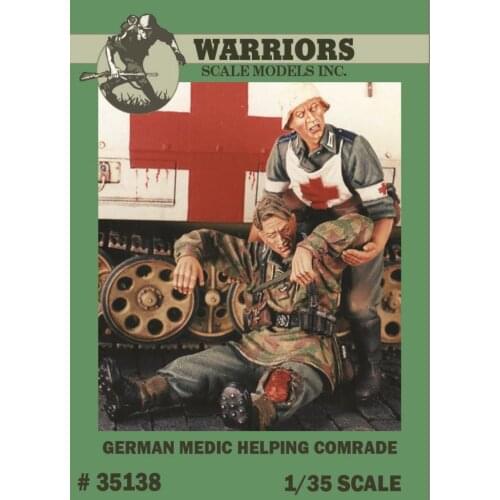 1/35 WWII German Medic Helping Comrade (2 Resin Figures Kit/Set) Warriors #35138 Unassembled Uncolored