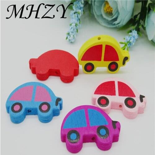10/20pcs DIY Children Cartoon CAR pattern wood beads Carft for Home decoration diy Handmade Crafts 20~40mm QC15