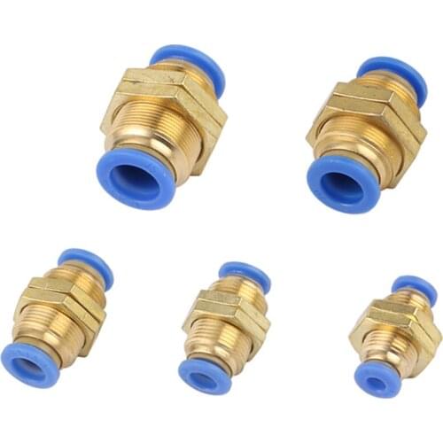 10mm 8mm 6mm 4mm 12mm OD Hose Slip Lock Straight Bulkhead Connectors Air Pneumatic Union Joint Brass Quick Adapters 4 Pcs