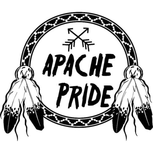 18CM*15.1CM Apache Pride With Arrows In Dream Catcher Round With Feathers Vinyl Decal Car Sticker Black Silver C10-02284