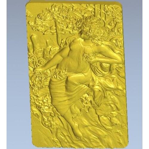 3d model relief for cnc in STL file format autumn lady