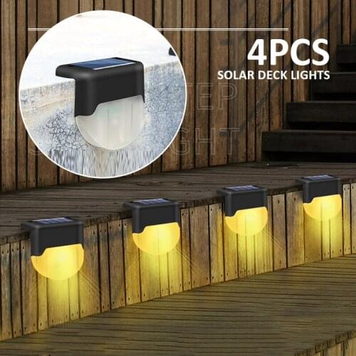 4X Solar LED Bright Deck Lights Outdoor Garden Patio Railing Decks Path Lighting Garden Landscape Supplies