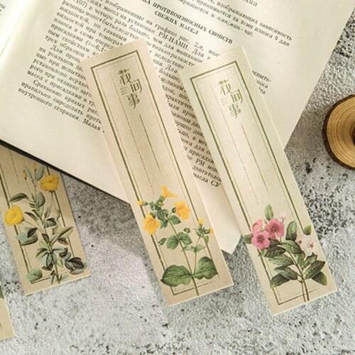 8packs Bookmark Kawaii Stationery Bookmarks Chinese Style Flowers Holder Message Card Kawaii Office School Supplies