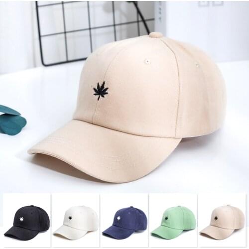 Baseball cap embroidered maple leaf cotton duck tongue hat adjustable baseball cap Unisex Embroidery Hat