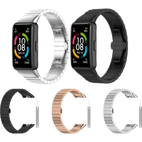 Stainless Steel Wristband For Huawei Band 6 Smart Bracelet Replacement Metal Watch Strap For Honor Band 6 Honor 6 Correa