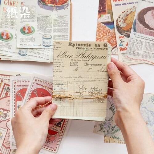50pcs Vintage Angel Food Writable Material Paper Junk Journal Planner Scrapbooking Vintage Decorative Diy Craft Background Paper