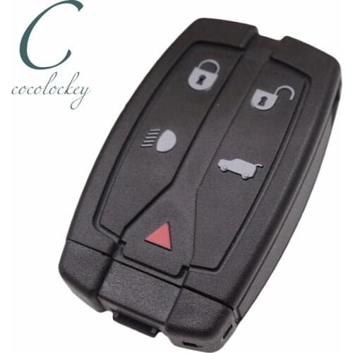 Cocolockey Smart Remote Key Shell Fob fit For Land Rover Range Rover Freelander 2 LR2 Sport 5Buttons Key Blank Case Cover