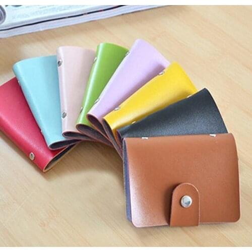 1pc 24 Bits PU Leather Credit Card Wallet Cash Holder Organizer Case Pack Slim Business ID Card Holder Bank Card Package Bag