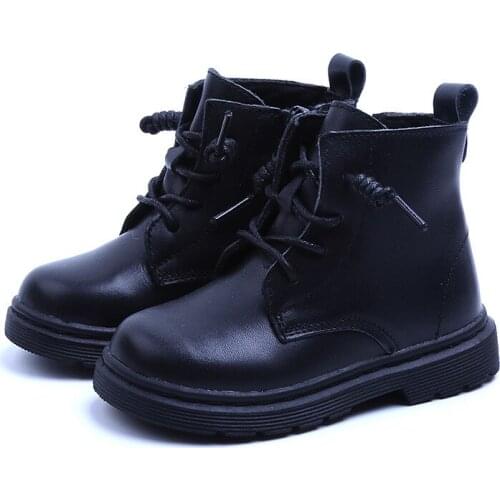 Kids Boots 2020 New Children Shoes Unisex Genuine Leather Boots for Girls Zip Waterproof Boys Boots Winter Autumn SJH006