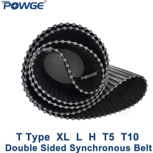 POWGE XL L H T5 T10 Double Sided Synchronous belt Customized production all kinds of XL L H T5 T10 Double Tooth Timing Belt